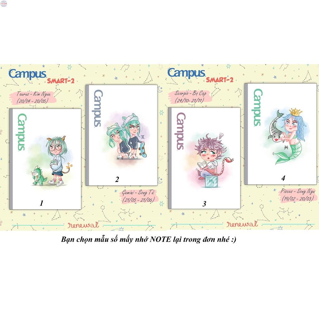 Vở CAMPUS kẻ ngang 80, 120, 200 tr SMART, vở 12 cung hoàng đạo - Soleil Home