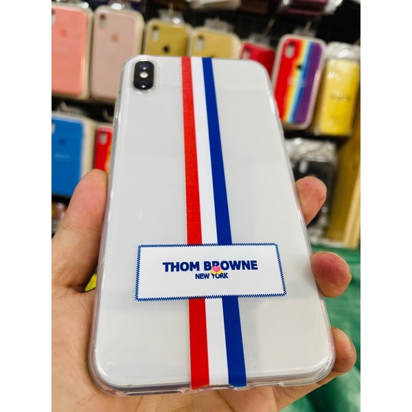 Ốp Lưng silicon Thom browne cho iphone 6 đến 14 pro max