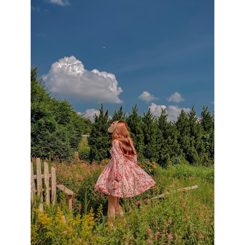 Váy Hoa Nhí Tay Bồng Chất Siêu Mềm Mại, Cam kết Không Ngứa - Seolah Fashion