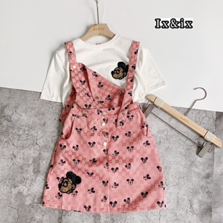 Set mickey yếm hồng