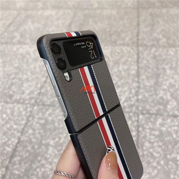 Ốp Lưng Da Kiểu Thom Browne Samsung Z Flip 3
