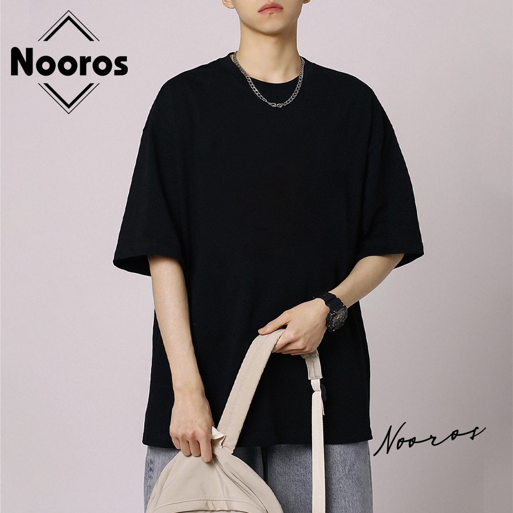 Áo thun tay lỡ nam nữ trơn form rộng đẹp Nooros vải phông cotton unisex cổ tròn basic tee mát mặc mùa hè TAY LỠ - NR01