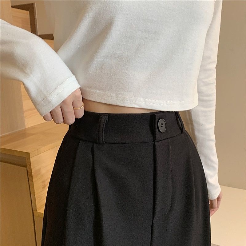 Quần Baggy Đen Lưng Cao Ống Rộng Thời Trang Mùa Hè 2022 Cho Nữ