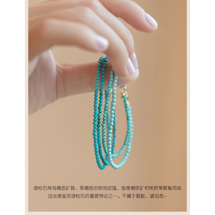 [Hàng Mới Về] Vòng Đeo Tay Chuỗi Hạt Ngọc Lam Tròn Nhỏ Tươi Mới Thời Trang Xuân Hè Cho Nữ