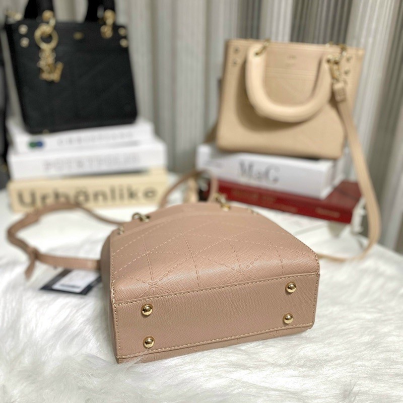 Túi L.¥.Ni everly hồng nude form công sở mini