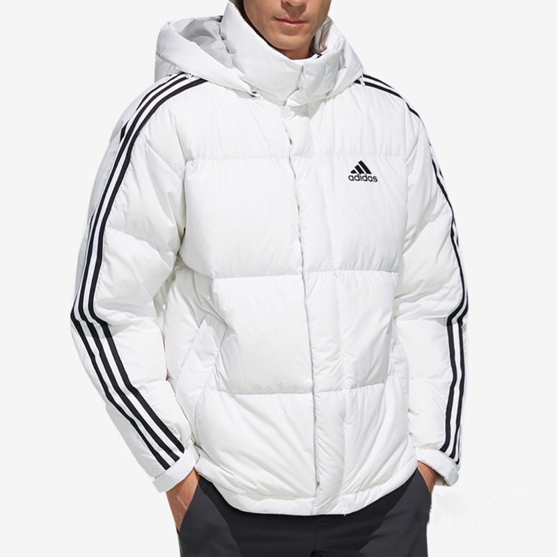 Áo Khoác Phao Adidas 100% Kẻ Sọc Có Mũ Trùm Thời Trang Mùa Đông Cho Nam Và Nữ