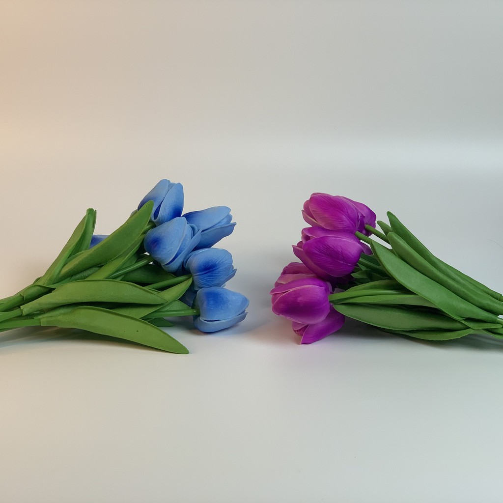 Hoa giả, hoa tuylip, hoa trang trí, decor nhà cửa Karot chất liệu PU, màu sắc tươi sáng