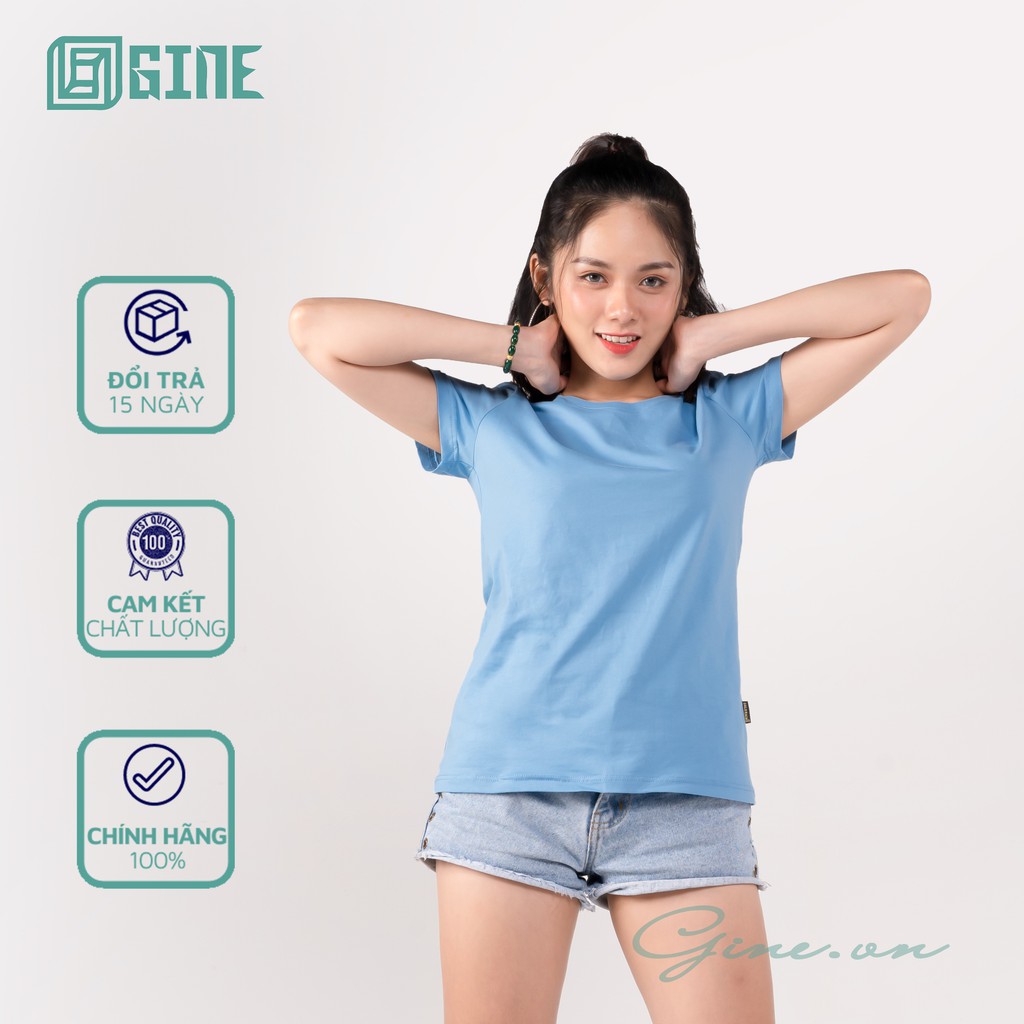 Áo thun nữ cotton KHÔNG PHA - thoáng mát, thấm hút mồ hôi, công nghệ dệt may Nhật Bản - màu xanh biển