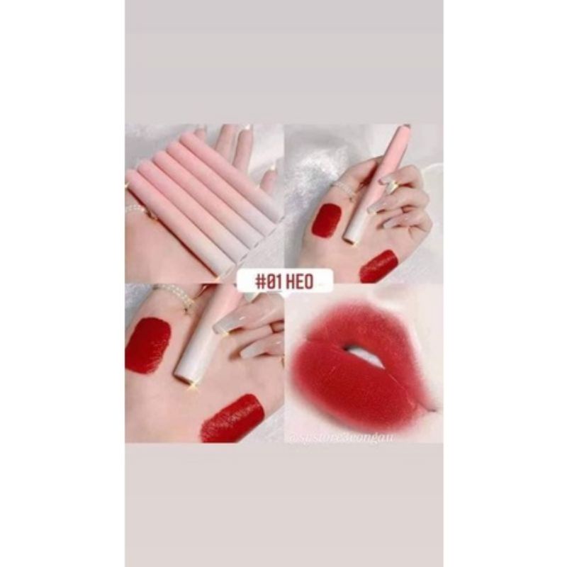 Set 5 son kem hình heo LEADUU - Set Son Kem Đẹp Nội Địa Trung
