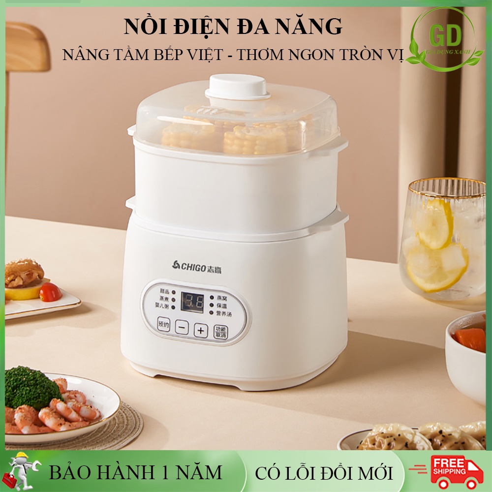 Nồi cháo chậm hấp điện ninh hầm chưng yến đa năng tặng kèm thố sứ. Bảo hành 1 năm, đổi mới 7 ngày nếu lỗi.