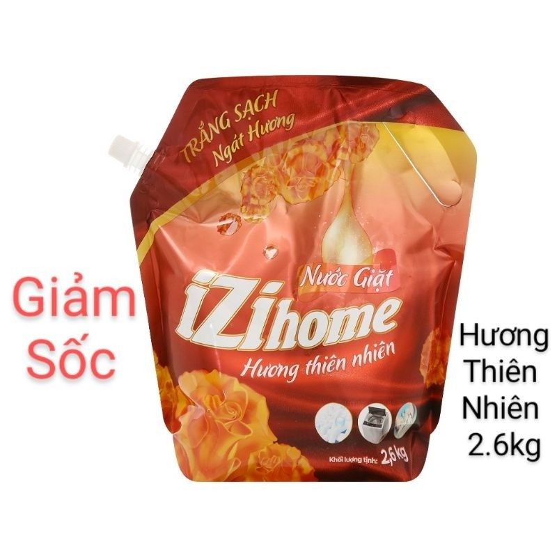 [ Giảm Sốc ] Nước giặt IZI HOME trắng sạch ngát hương túi 2.6kg