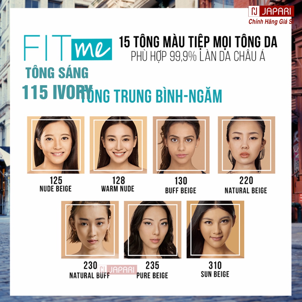 Kem Nền Maybelline Fit Me - Kem Nền BB Cream Kiềm Dầu Lâu Trôi Maybeline - Đồ Trang Điểm Makeup Da Dầu Mụn Khô Japari