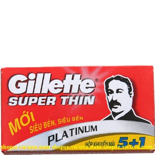 Hộp 06 lưỡi lam gillette super thin chính hãng.