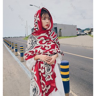 Khăn choàng chống nắng - B154 ĐỎ, khăn đi biển thời trang cao cấp - POKI