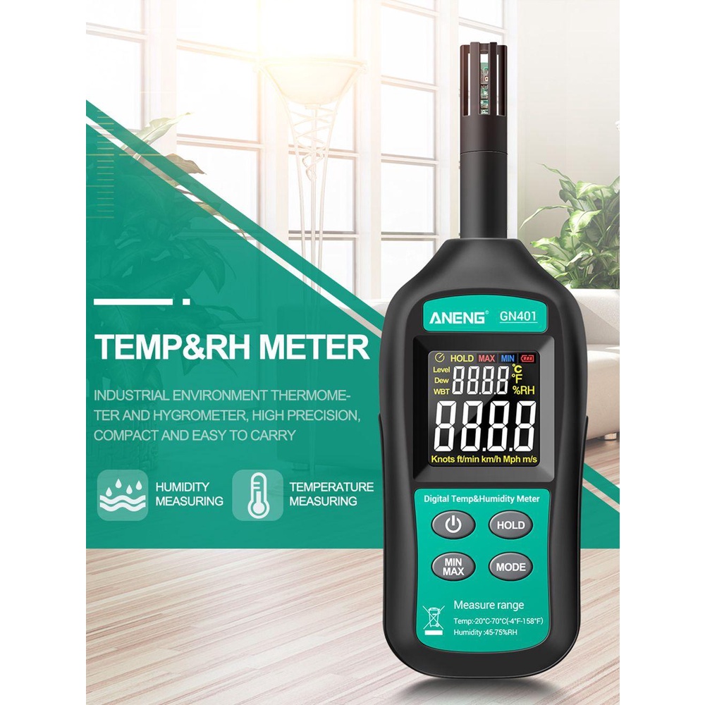 Nhiệt Kế Kỹ Thuật Số Mini Đo Nhiệt Độ Và Độ Ẩm Không Tiếp Xúc