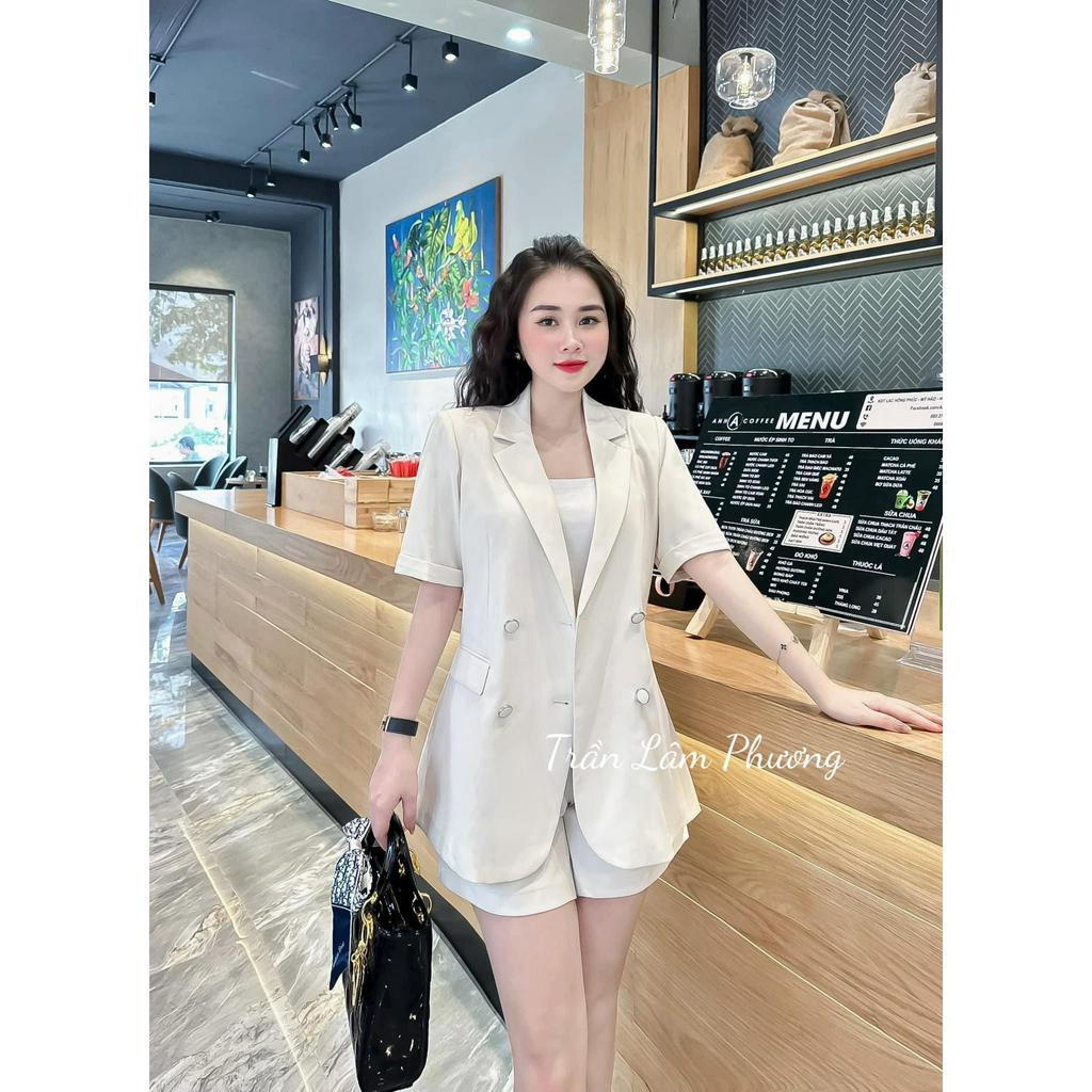 Set Bộ Blz Dáng Rộng Ngắn Tay cổ Tròn Dáng Ngắn Form Rộng Cổ Bẻ - Set Cộc Đùi Blz Bigsize