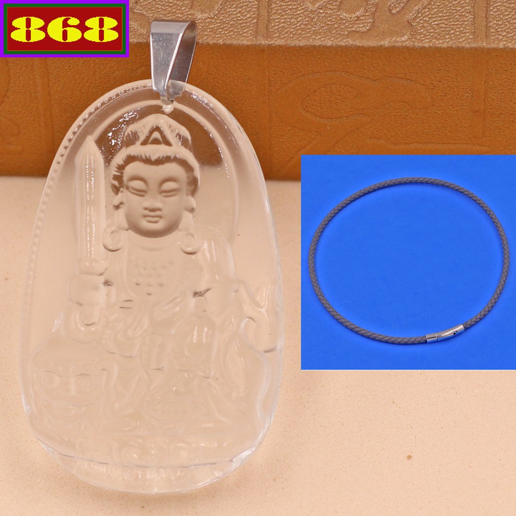 Mặt dây chuyền Phật Văn thù pha lê 3.6 cm MTRFLTB3 - Hộ mệnh tuổi Mão