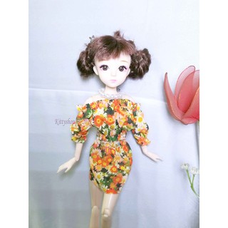 Bộ áo lửng tay dài+váy/quần thun- Búp bê Doris 30cm