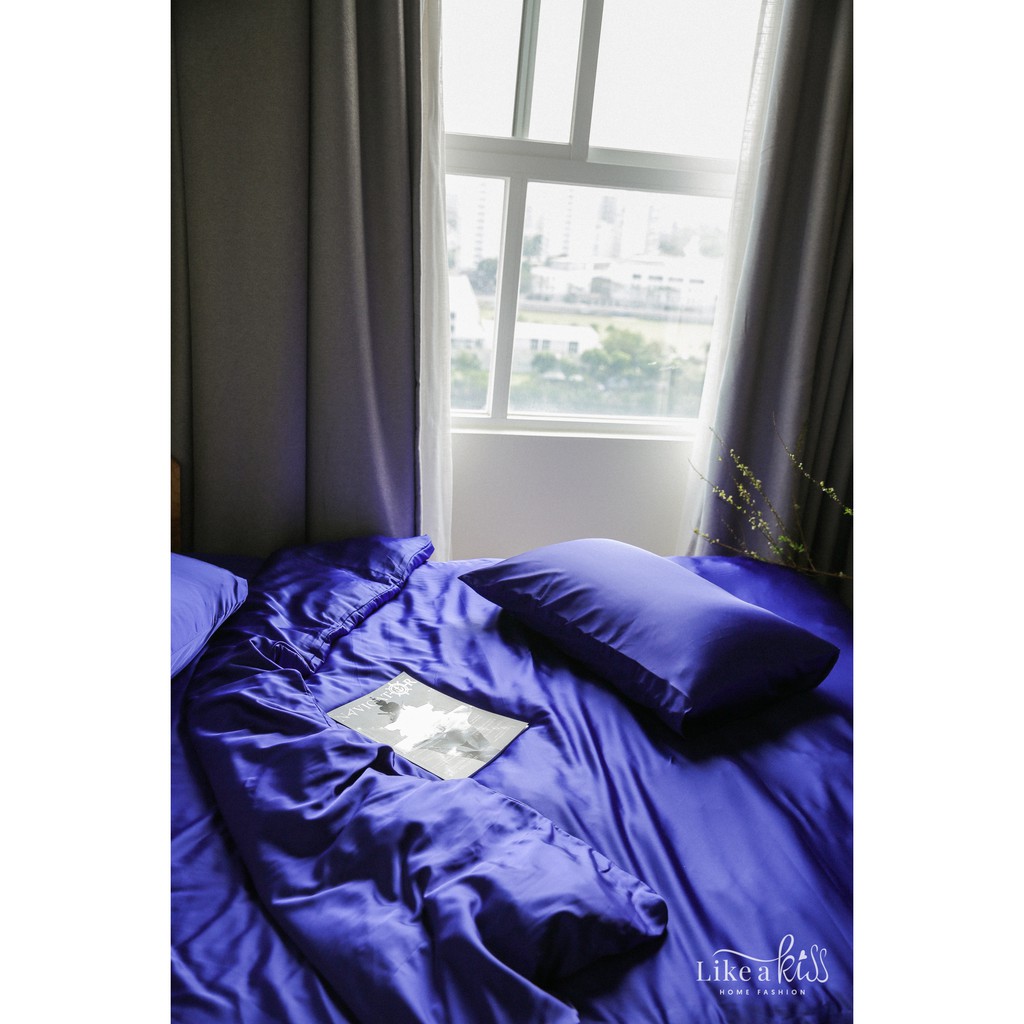 Ga giường lụa LIKE A KISS | 1m6 1m8 | Nệm 10-20cm, 20 Màu, Vải lụa mịn mát và thân thiện cho da nhạy cảm