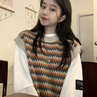 |order taobao| áo gile nâu họa tiết phong cách hàn quốc