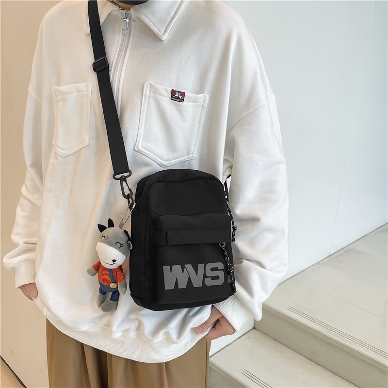 Túi xách đeo chéo vai Prettyzys thời trang học đường Hàn Quốc 2021 cho cặp đôi