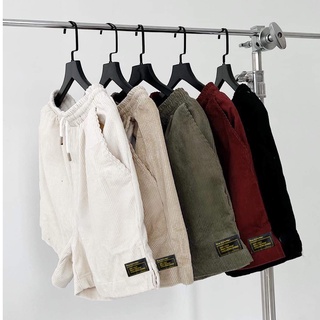 (Short nỉ cao cấp)-Quần short nam kaki nhung tăm DENIM form quần chạm gối slim fit chuẩn