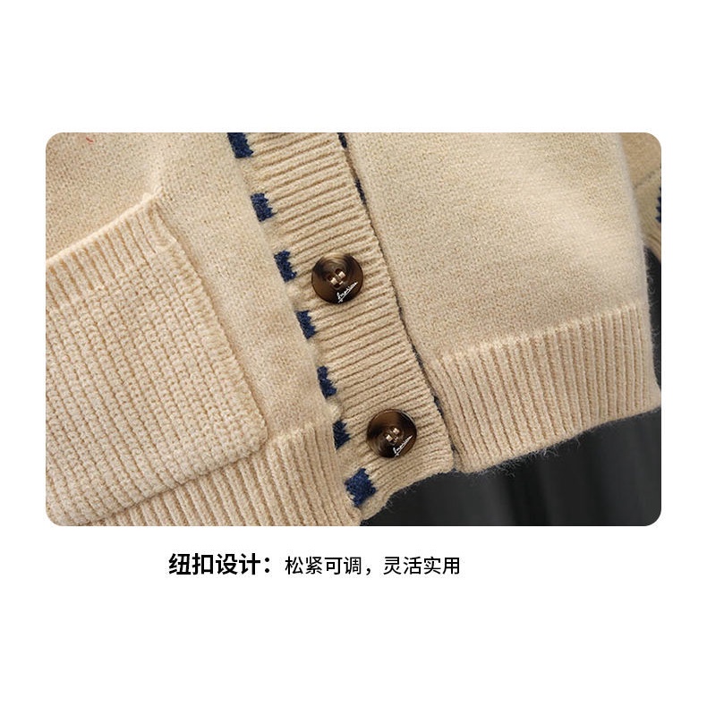Áo Khoác Cardigan Dệt Kim Cổ Chữ V In Chữ M Thời Trang Thu Đông Cho Bé Trai