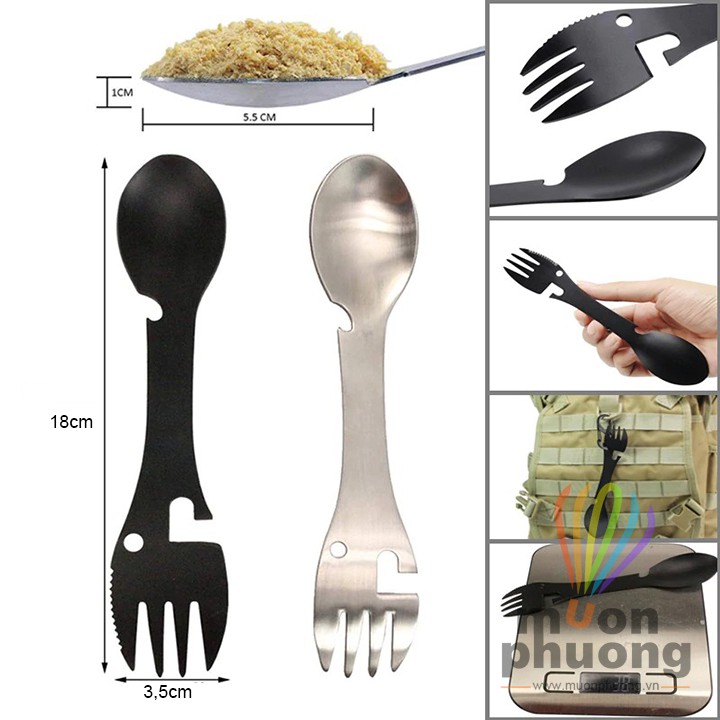 [FRSHIP 20K] Dao muỗng nĩa dã ngoại 5 chức năng - MUÔN PHƯƠNG SHOP