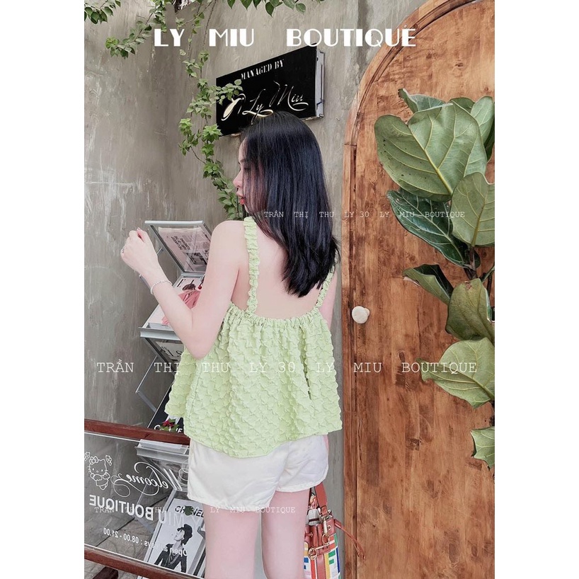 Set áo dây chéo, quần short lưng thun có túi, vải xốp siêu mịn, cho nữ mặc đi chơi, mặc nhà
