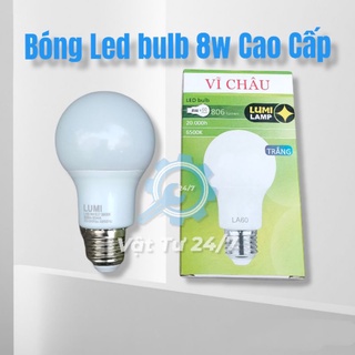 Bóng đèn led búp tròn led bulb đui e27 a60 8w lumi led cao cấp đủ công suất