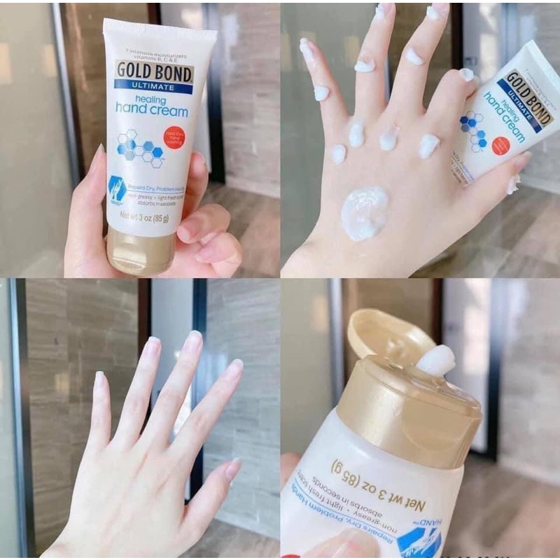 - Kem dưỡng da tay mềm mịn GOLD BOND ULTIMATE HEALING HAND CREAM dạng tuýp 85gr