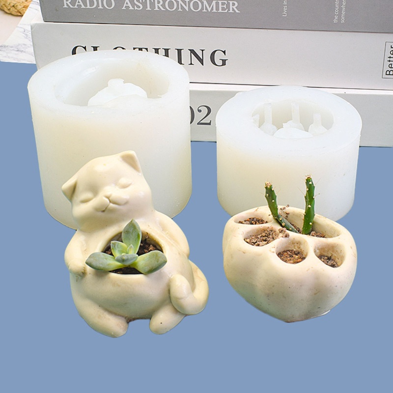 Khuôn Silicone Làm Chậu Hoa Sen Đá Resin