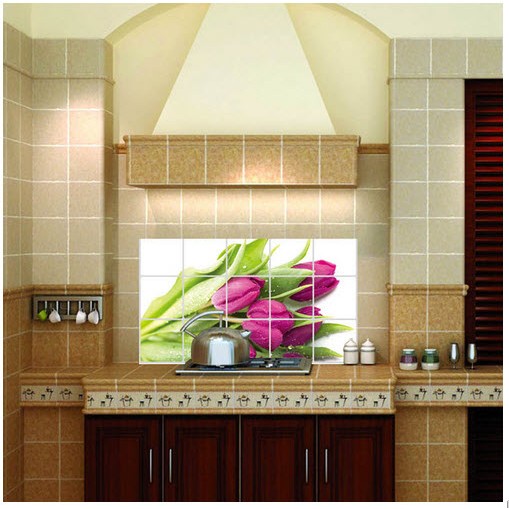 Decal dán bếp hoa tulip Perfect DB08