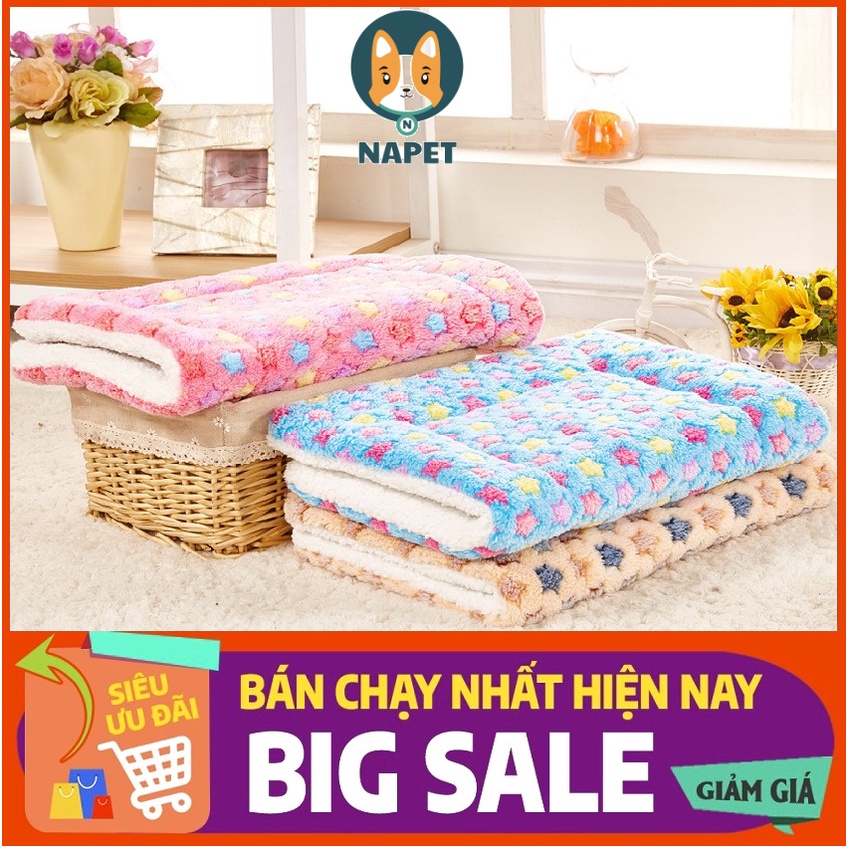 Thảm bông cho chó làm từ chất liệu nhung và bông cực mềm mại, siêu ấm và siêu mịn thích hợp cho cả mùa hè hoặc mùa đông