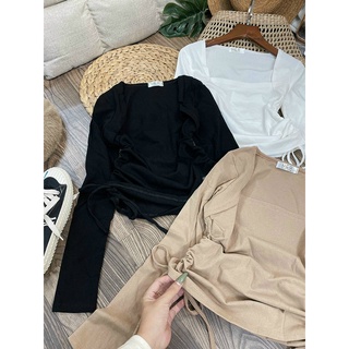 Áo thun lụa croptop xẻ ngực MAGB0505200 mới
