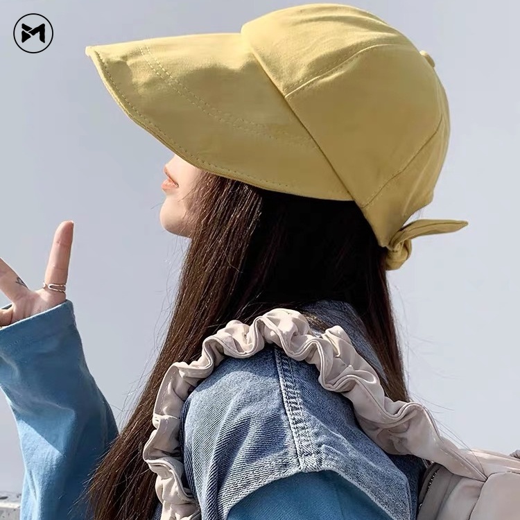 Nón Rộng Vành Hở Chóp Có Gắn Nơ To Chống Tia Uv Thời Trang Mùa Hè 2022 Phong Cách Hàn Quốc Cho Nữ