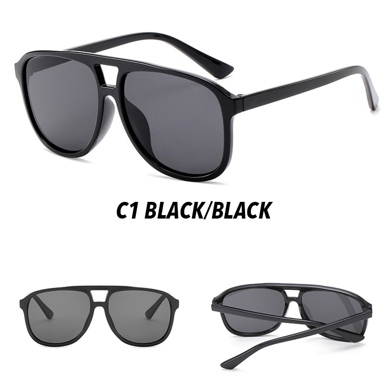 【HENGHA】【chứng khoán sẵn sàng】INS Fashion Oversized Aviator Frame Sunglasses Kính mắt nữ