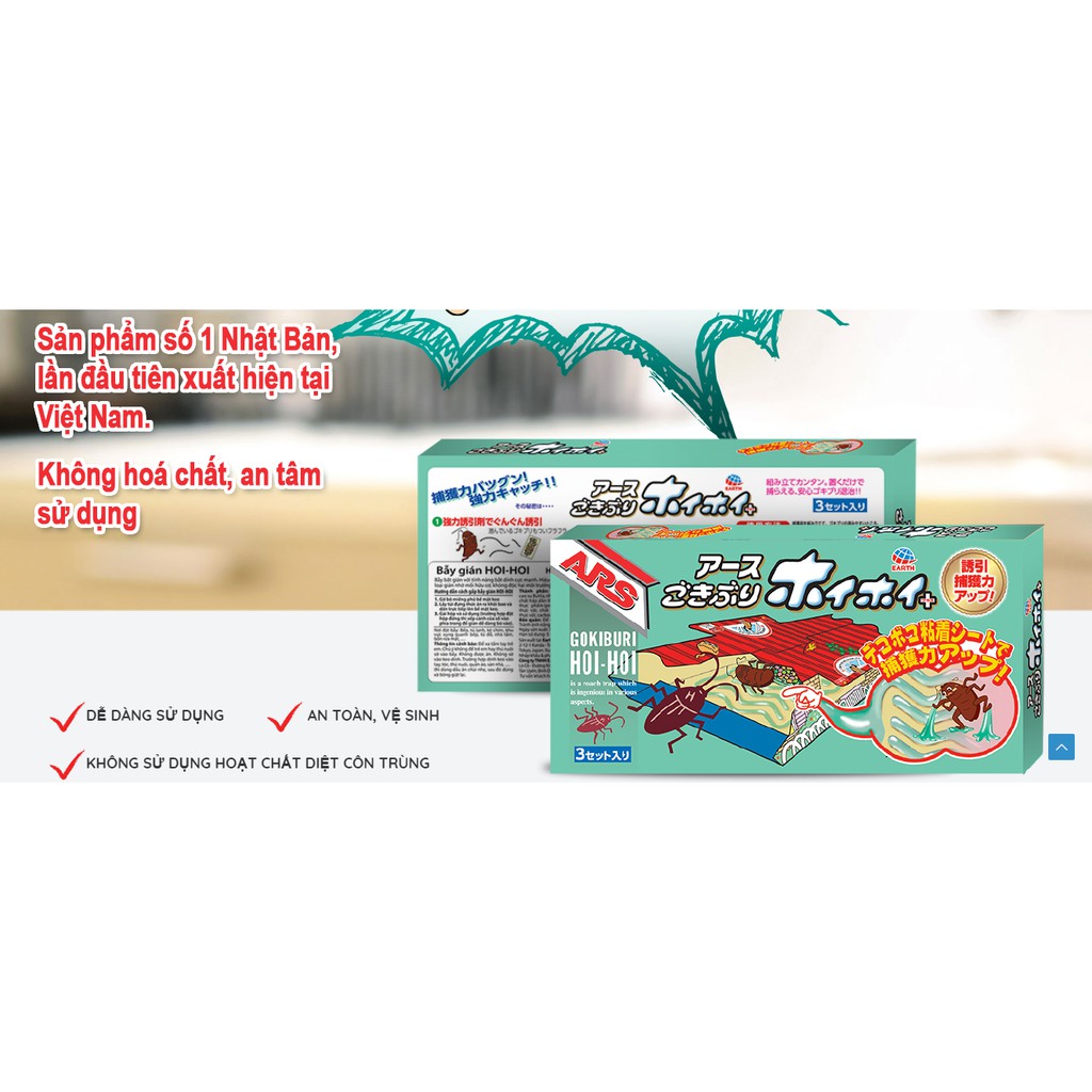 Bẫy Gián Dính Hoi-Hoi  - Hộp 3 bẫy