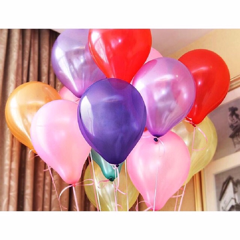 Bộ 10 Bong Bóng 12 inch 3.2g Màu Vàng Đen Bóng Bay