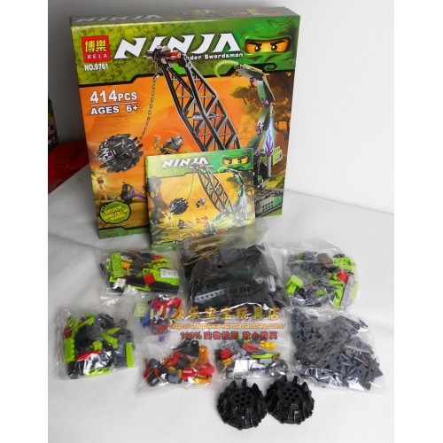 Đồ chơi lắp ráp xếp hình logo bela ninjago xe chùy bọ cáp Lloyd Garmadon và rắn ninja 9761