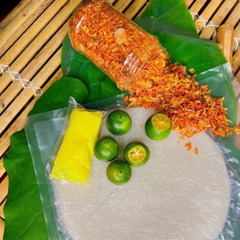 Combo 500gr bánh tráng phơi sương + 200gr muối ruốc Hot Tiktok Đặng Kiều Duyên