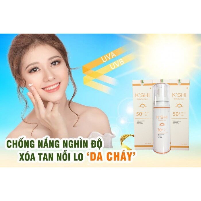 [ƯU ĐÃI SỐC] Kem Chống Nắng Bảo Vệ Và Dưỡng Trắng Da K’SHI Daily Sun Care 60ml SPF 50+ PA+++