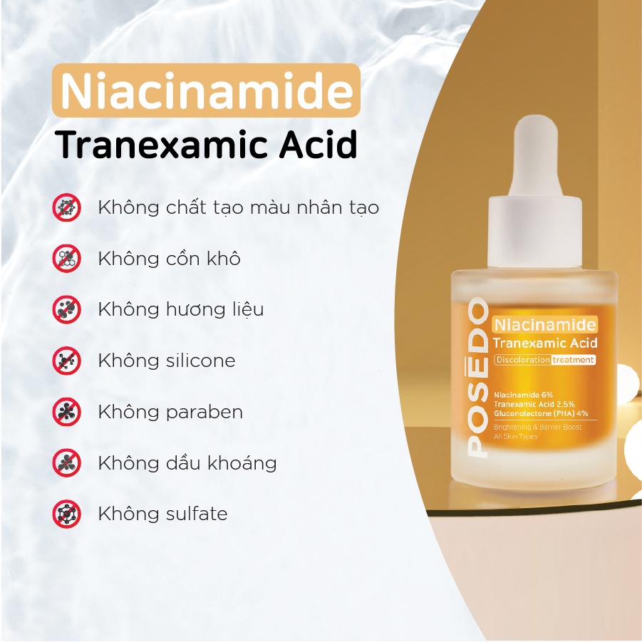 (Mini size) Serum mờ thâm nám, giảm mụn, phục hồi, giảm lão hóa Posedo Niacinamide 4mL cao cấp chính hãng