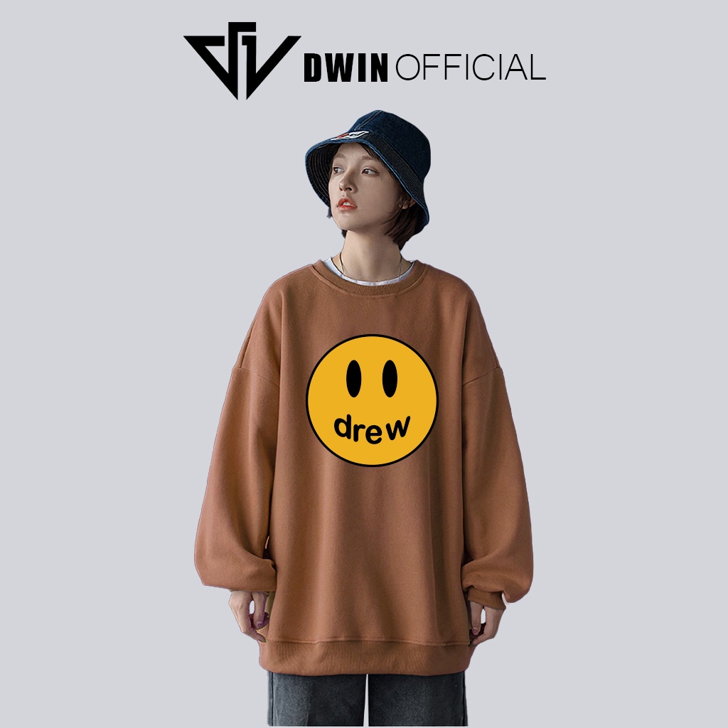 Áo sweater nỉ Drew unisex DWIN basic nam nữ form rộng oversize local brand SP00096
