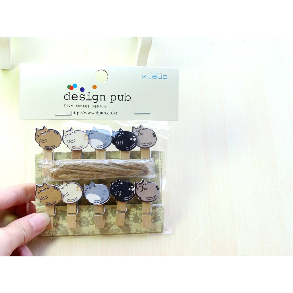 Kẹp gỗ treo ảnh hình Mèo