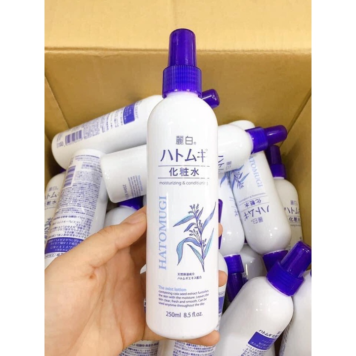 Xịt khoáng dưỡng ẩm và làm sáng da Reihaku Hatomugi 250ml Nhật Bản