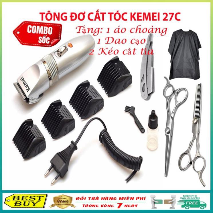 Tông đơ cắt tóc trẻ em không dây sạc pin Kemei 27C