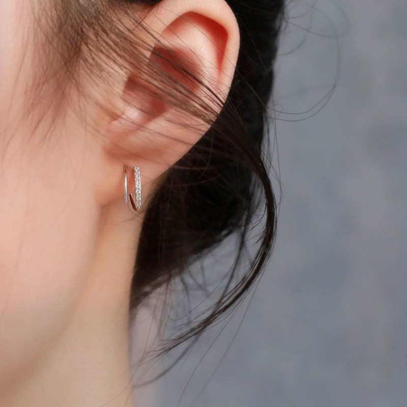 Bông tai dáng tròn kiểu dáng đơn giản phong cách Hàn Quốc A717