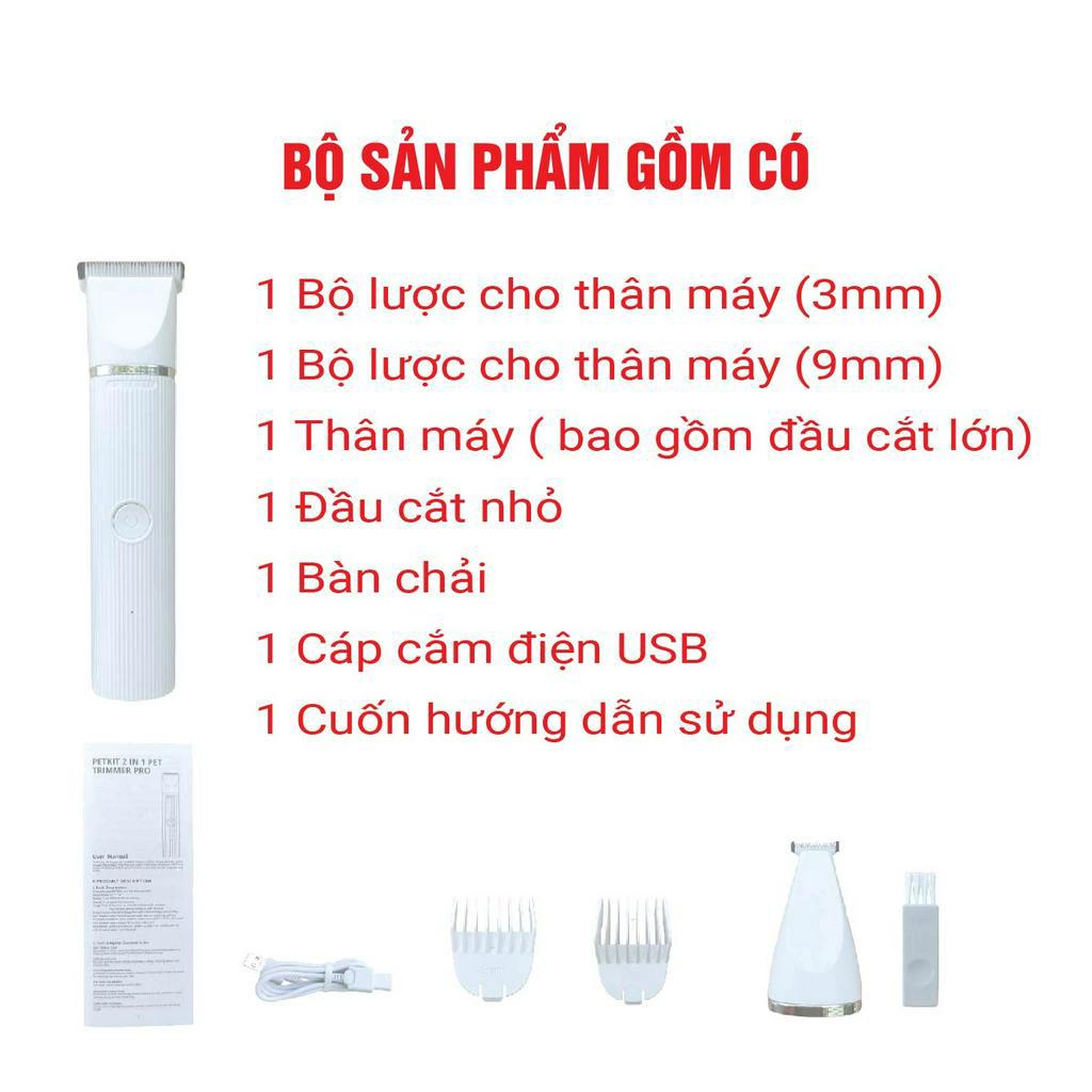 Tông Đơ Cắt Tỉa Cạo Lông Chó Mèo Petkit Pro 2023 - HeLiCorp