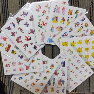 10 tờ #Sticker giấy in các nhân vật nổi tiếng (Như Siêu Nhân, Người Nhện, Người Cá.,)